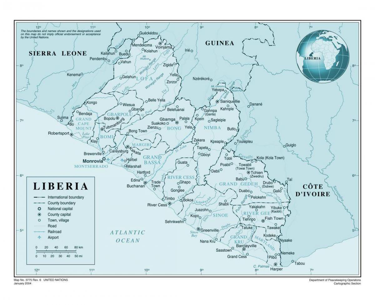 mapa ng Liberia airport