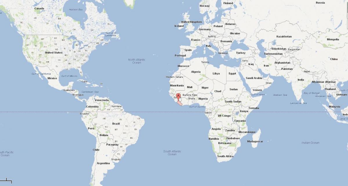 Liberia lokasyon sa mapa ng mundo