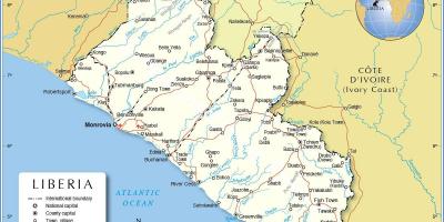 Mapa ng Liberia sa west africa