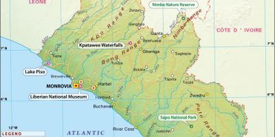 Ang mapa ng Liberia
